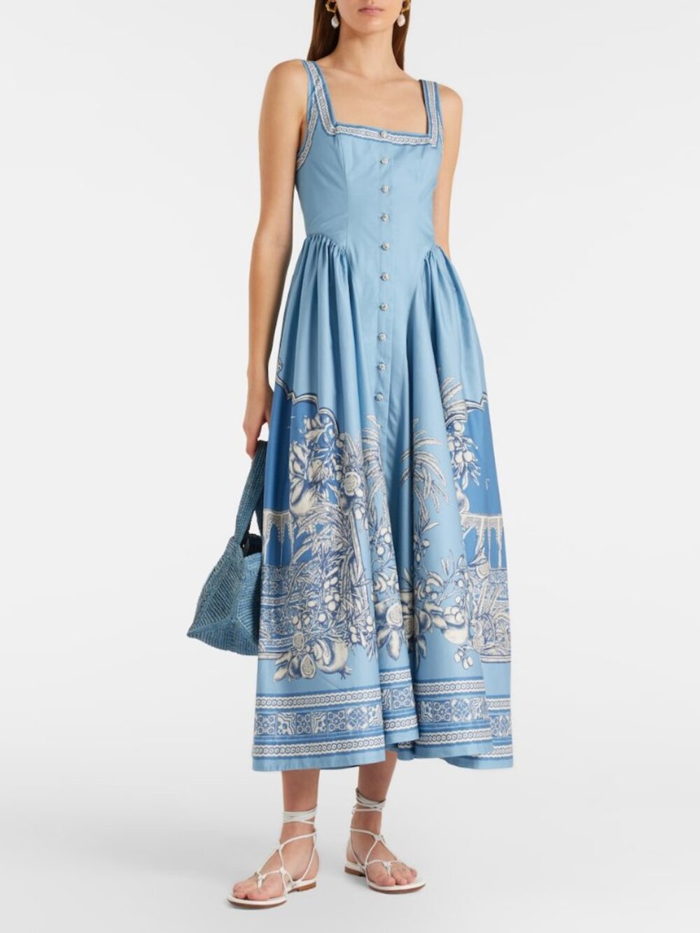 Alémais Villa Romantica cotton midi dress